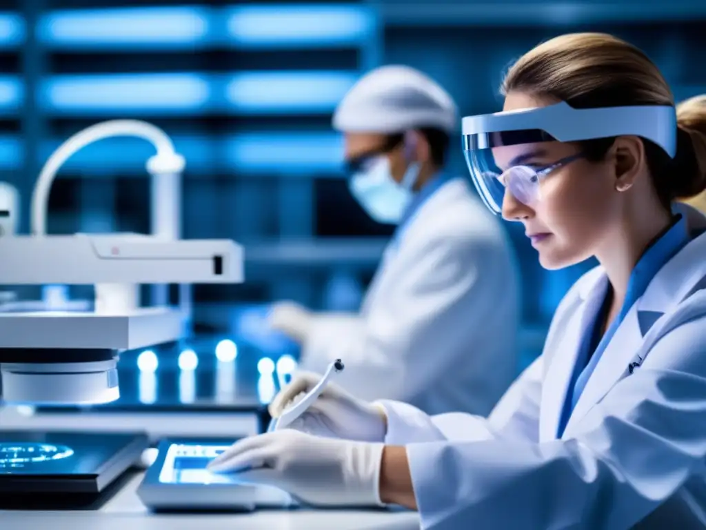 Edición genética de precisión: CRISPRCas9 en acción Científicos en laboratorio manipulan precisamente el sistema CRISPRCas9 para edición genética CRISPR longevidad humana.