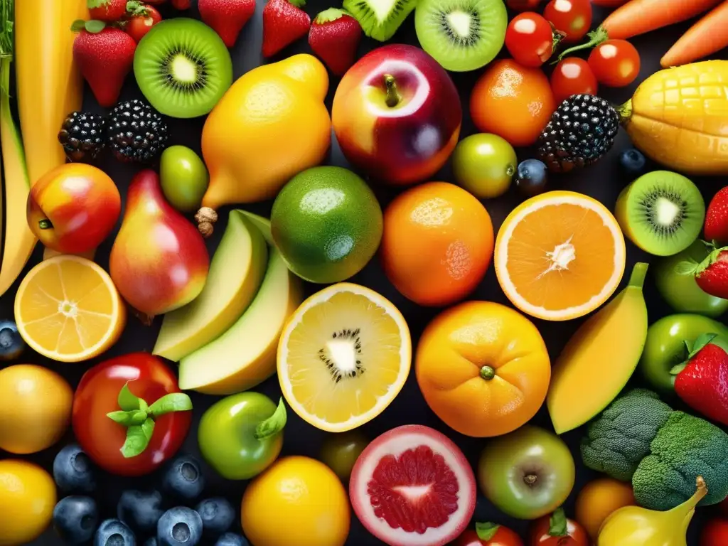 Patrón de Frutas y Verduras Frescas en Ultra HD