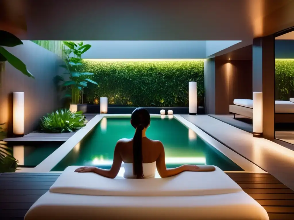 Un oasis de relajación con una piscina de desintoxicación blanca y un entorno verde exuberante. <b>Programas de desintoxicación y purificación.