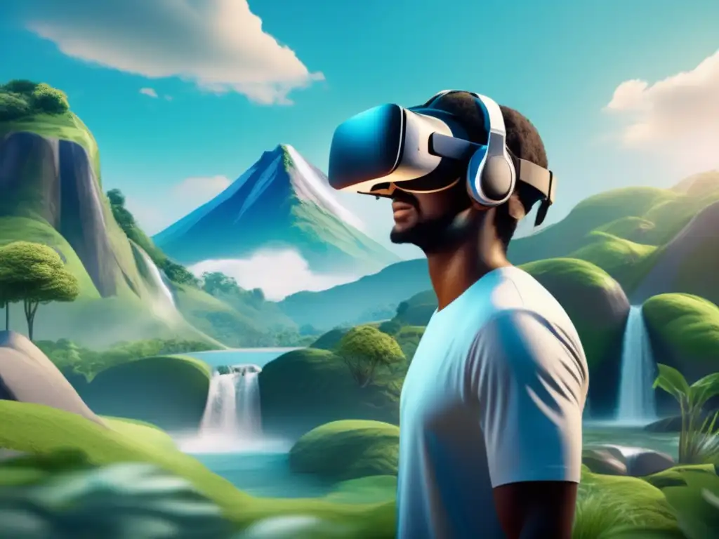 Realidad virtual para bienestar mental: montaña serena